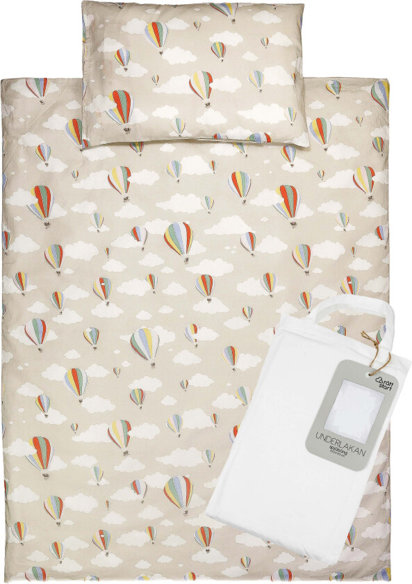 Sengesett Sprinkelseng 100x130 Luftballong 3 Deler, Greige - Sengesett - Bomull