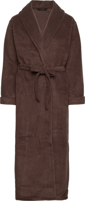 Long Fleece Robe Morgenkåpe Brown