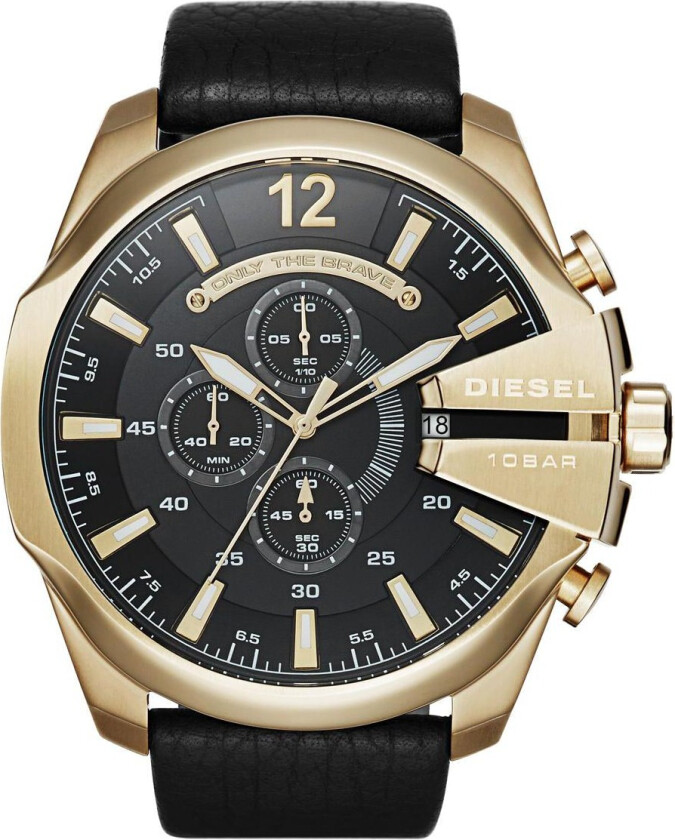 Mega Chief Chrono DZ4344 - Kvarts - Gull - Herreklokker - Skinn - Mineral