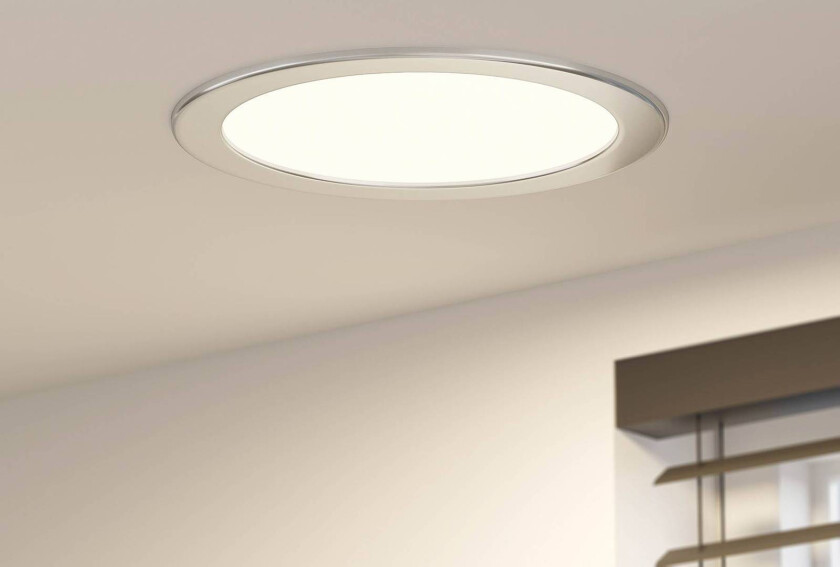 Prios Cadance LED-downlight, sølv, 24 cm