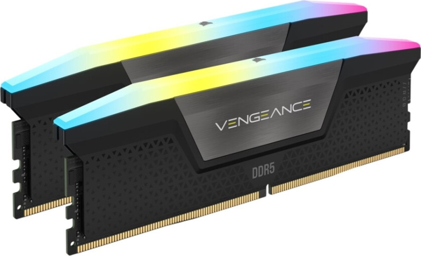 Corsair Vengeance Rgb - Ddr5 - Sett - 96 Gb: 2 X 48 Gb - Dimm 288-Pin - 5600 Mhz / Pc5-44800 - Cl40 - 1.25 V - Svart