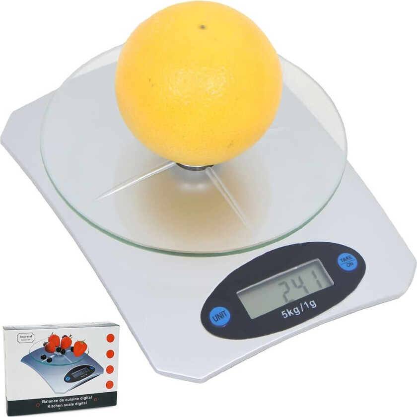 Digital kjøkkenvekt med brett 5kg/1g bokstavvekt