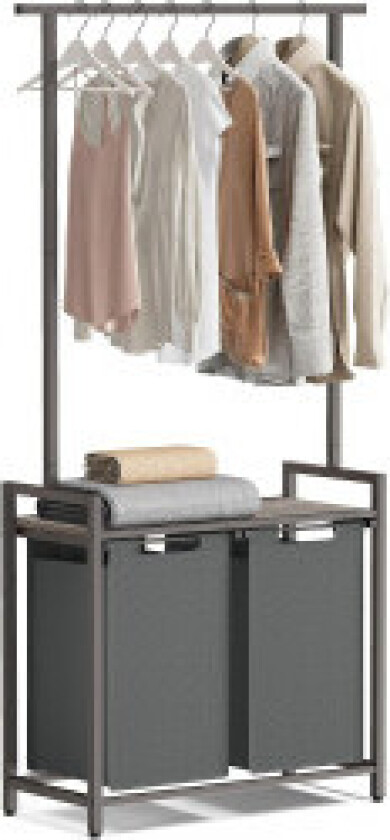 2-delt skittentøyskurv med hylle og skinne