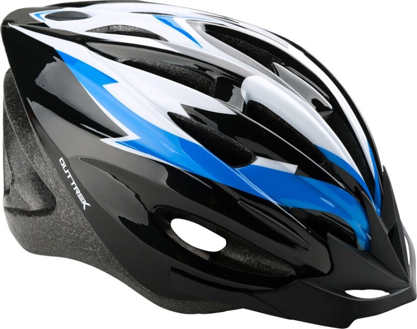 Sykkelhjelm Svart/Blå/Hvit junior 52-55