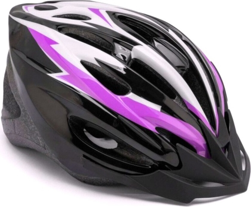 Sykkelhjelm SvartLillaHvit medium 55-58