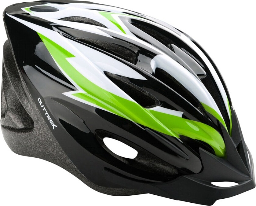 Sykkelhjelm Svart/Grønn/Hvit large 58-62