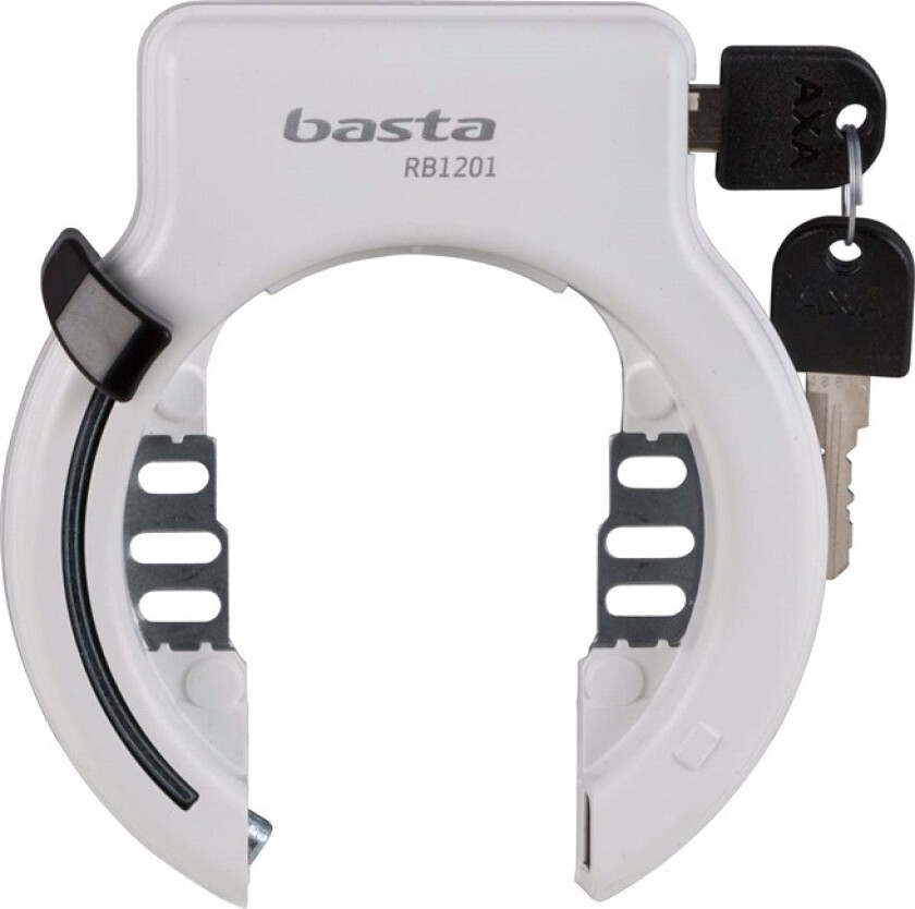 Sykkellås hvit ringlås BASTA