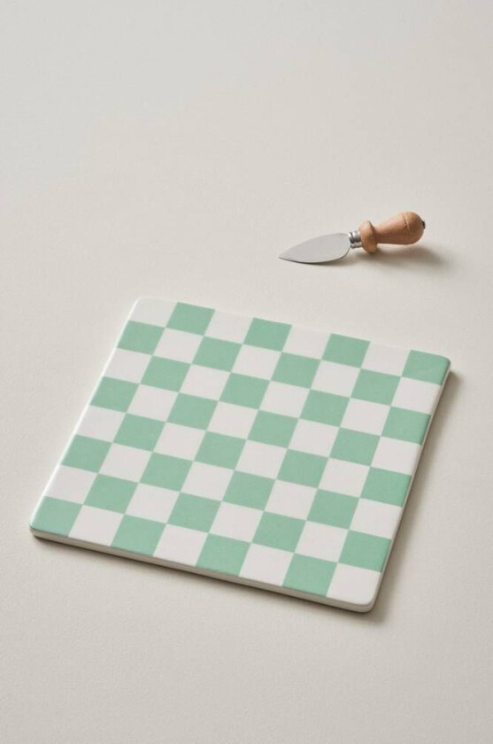 CHECK serveringsfat 25x25 cm Grønn/hvit