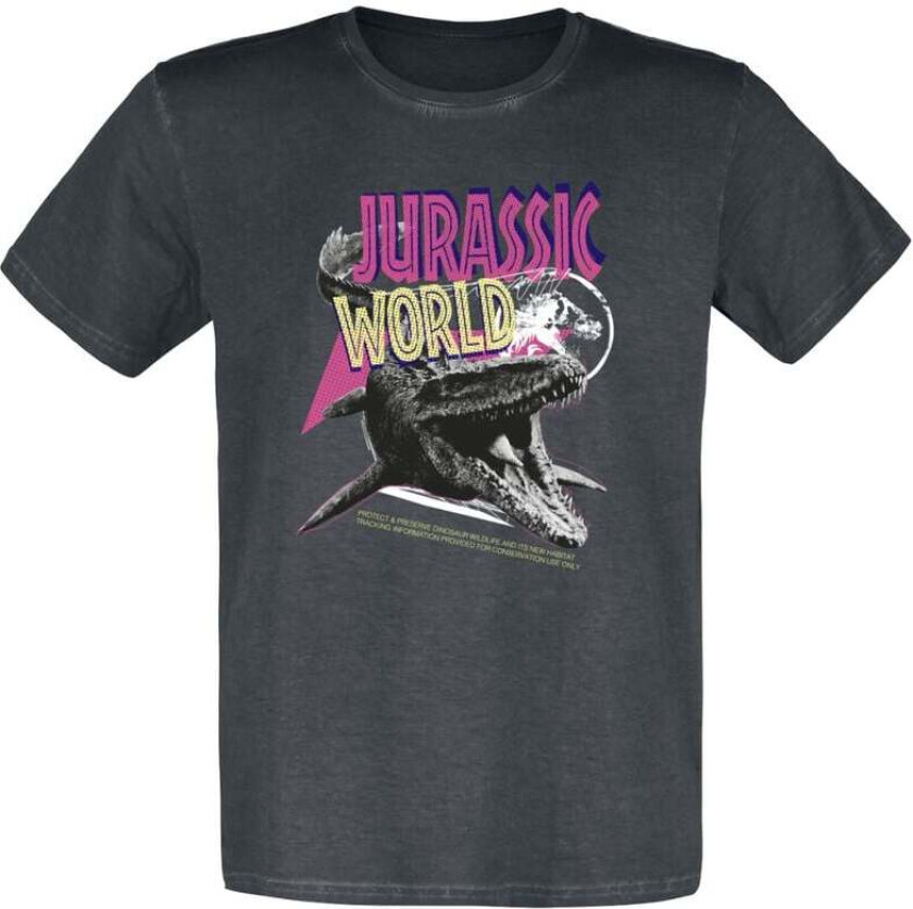 T-skjorte - Jurassic World - Mosasaurus - S til 3XL - Herrer - flerfarget