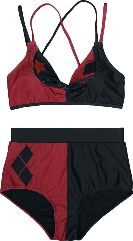Bilde av Bikinisett - Harley Quinn Stars and Diamonds - S til XXL - Damer - rød-svart