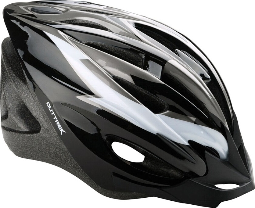 Sykkelhjelm Svart/grå/hvit medium 55-58