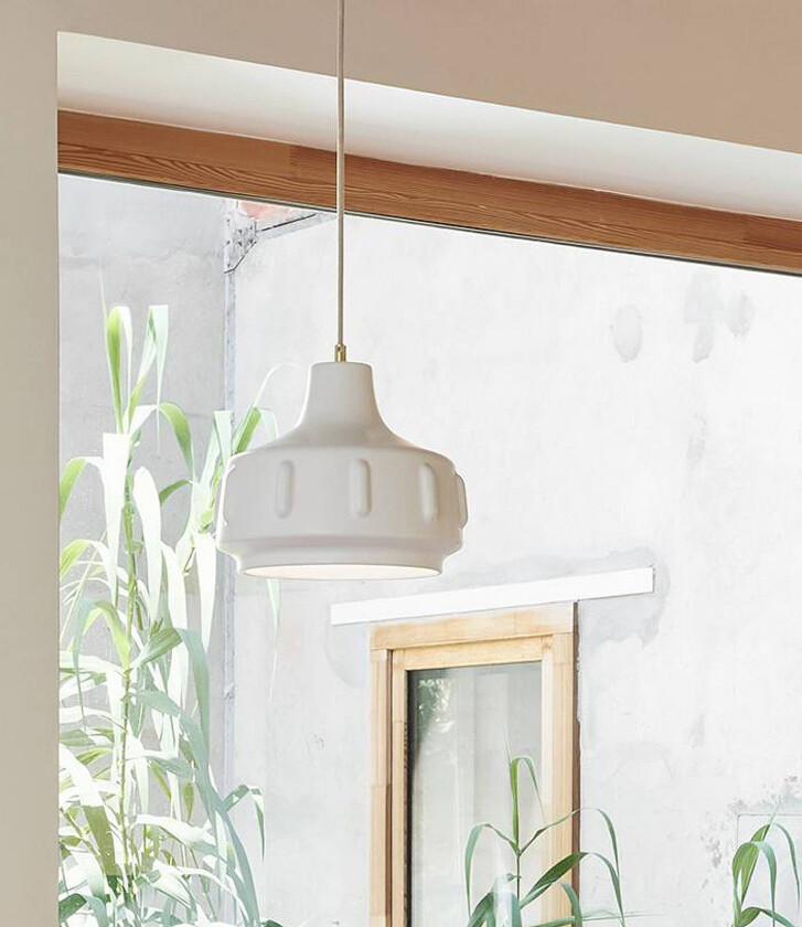 Pendellampe Jimmy, Ø 25 cm, hvit, keramikk