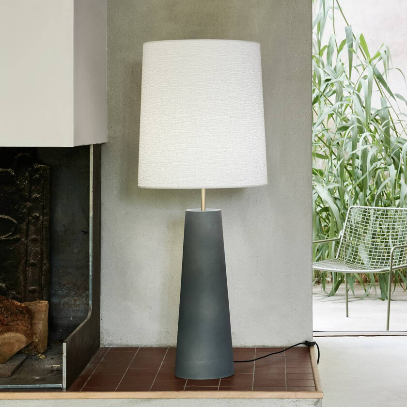 Bordlampe Cosiness, 102 cm, grå/hvit, keramikk