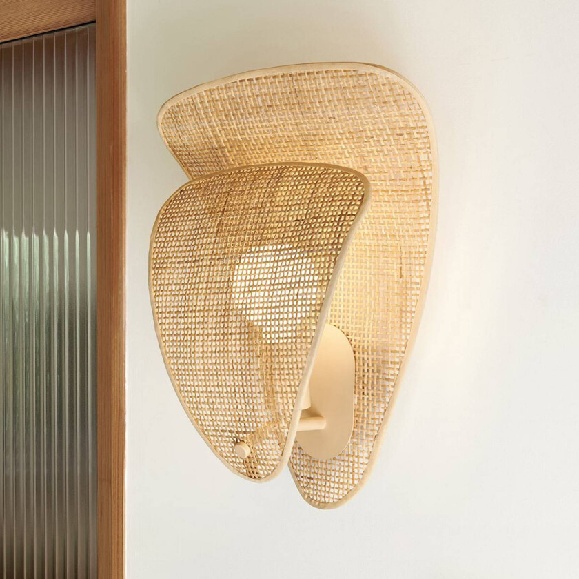 vegglampe Coquillage, naturfarget, 33 cm, rotting