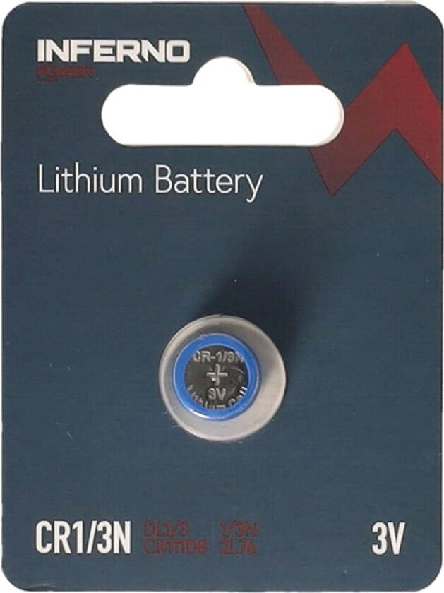 Lithium knappecellebatteri CR1/3N DL1/3N