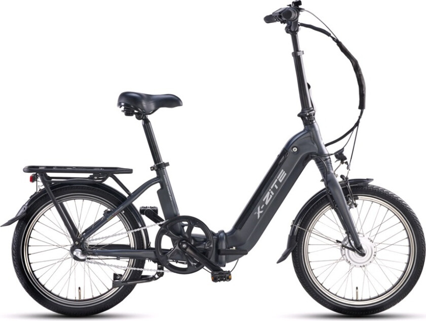 El-sykkel sammenleggbar Compact Comfort Plus 20" 36V-10Ah 3-gir antrasitt sort