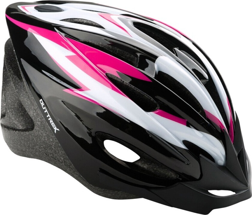 Sykkelhjelm Svart/rosa/hvit medium 55-58