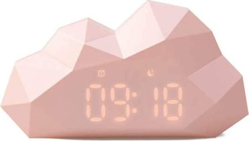 MOB Vekkerklokke med nattlys Lys rosa Mini Cloudy