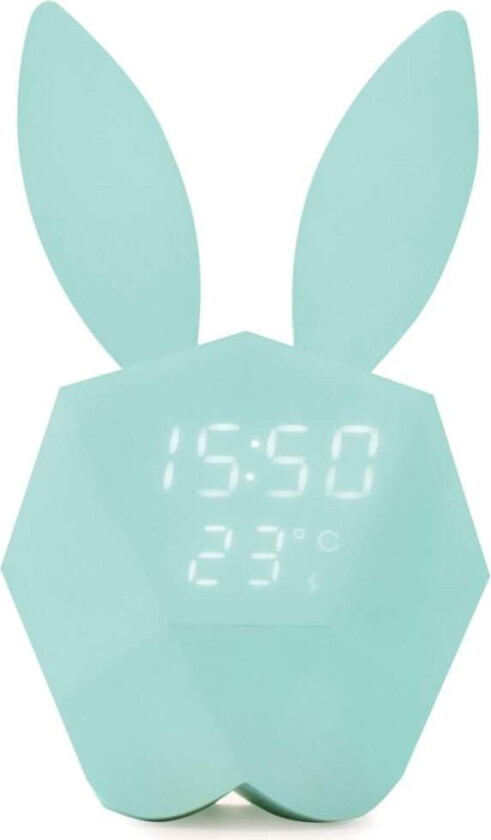 MOB Vekkerklokke med nattlys Lyseblå Kanin