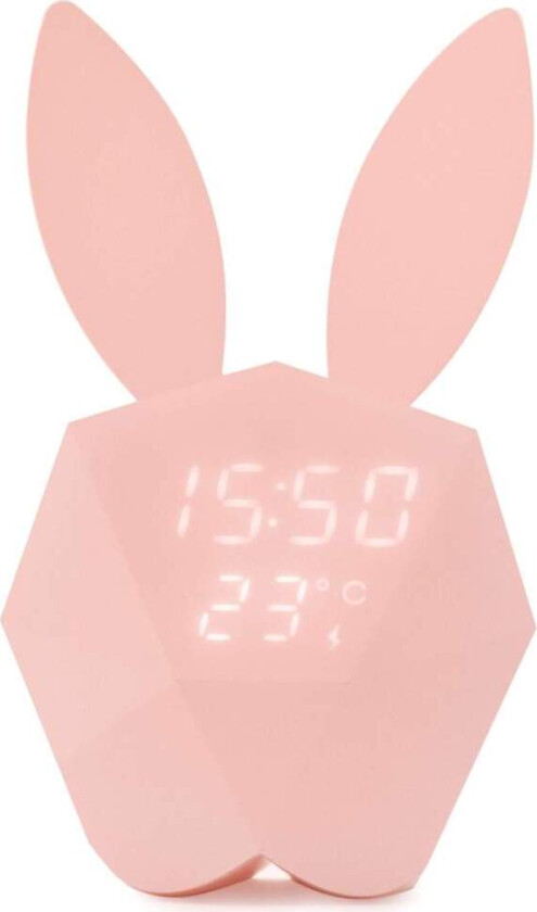 MOB Vekkerklokke med nattlys Lys rosa Kanin