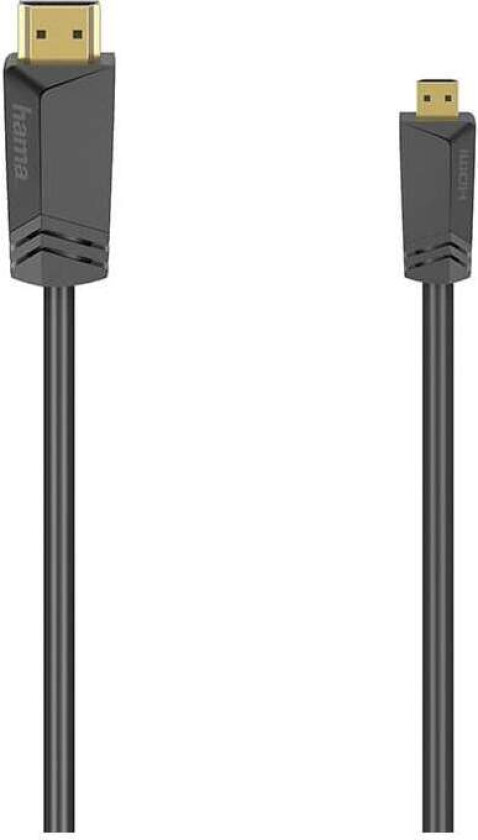 HAMA-kabel HDMI High Speed Type A-D 4K 18 Gbit/s 1,5 m Svart