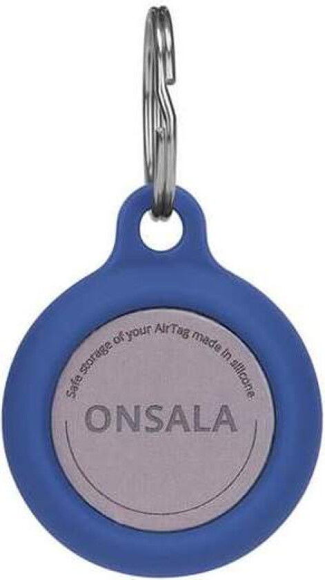 ONSALA Airtag Holder Silikonblå med nøkkelring