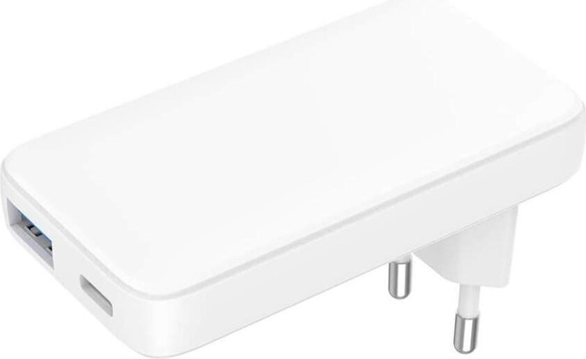 GEAR Lader 220V 1xUSB-C+1xUSB-A PD/PPS 36W+QC 18W GaN Hvit