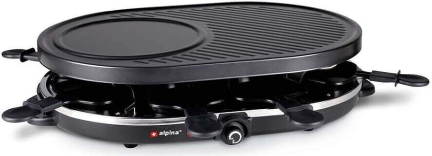 ALPINA Raclette Iron Grill Gourmet 8 Personer