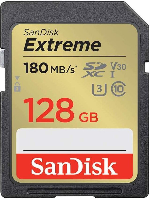 SANDISK SDXC Extreme 128GB 180MB/s UHS-I C10 V30 U3