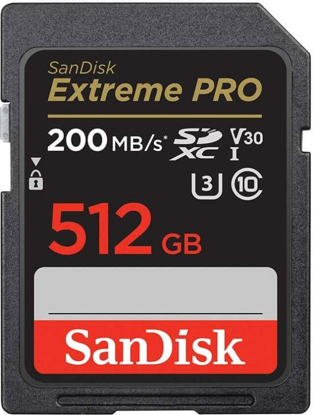 SANDISK SDXC Extreme Pro 512GB 200MB/s UHS-I C10 V30 U3