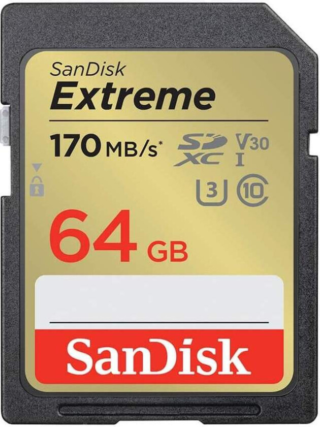 SANDISK SDXC Extreme 64GB 170MB/s UHS-I C10 V30 U3