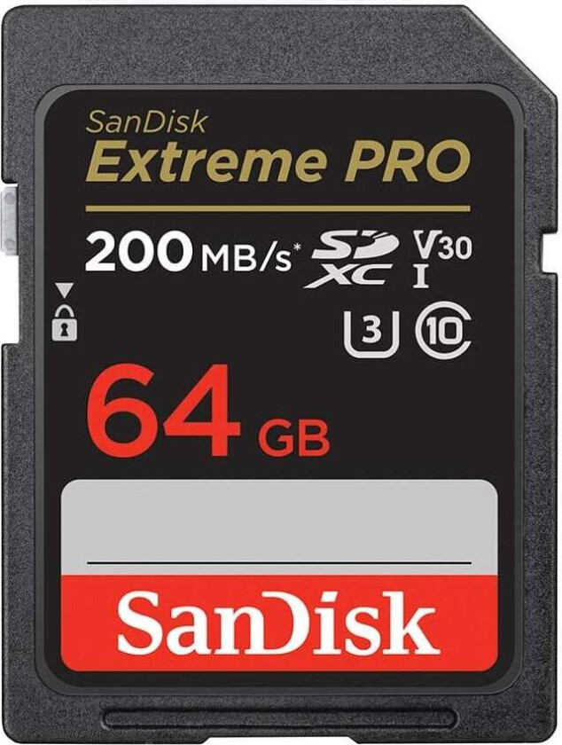 SANDISK SDXC Extreme Pro 64GB 200MB/s UHS-I C10 V30 U3