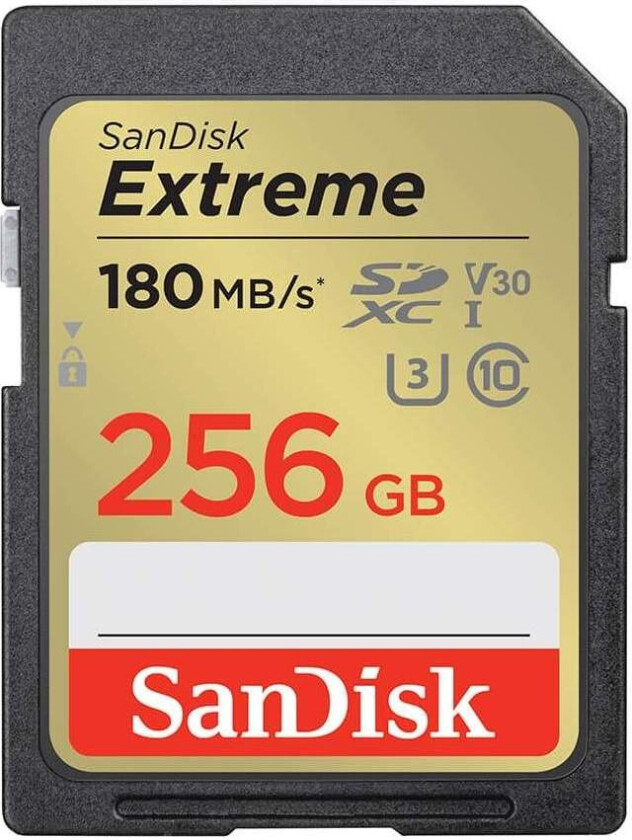 SANDISK SDXC Extreme 256GB 180MB/s UHS-I C10 V30 U3