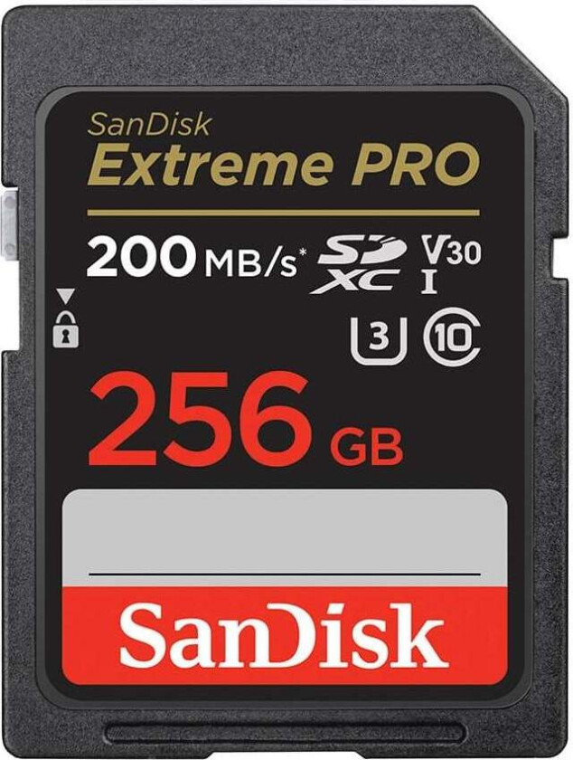 SANDISK SDXC Extreme Pro 256GB 200MB/s UHS-I C10 V30 U3