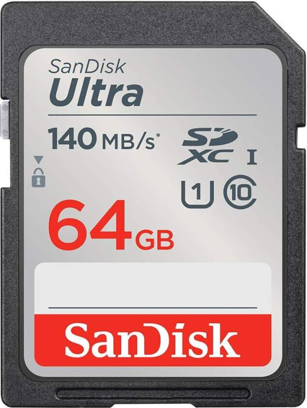 SANDISK Minnekort SDXC Ultra 64GB 140MB/s