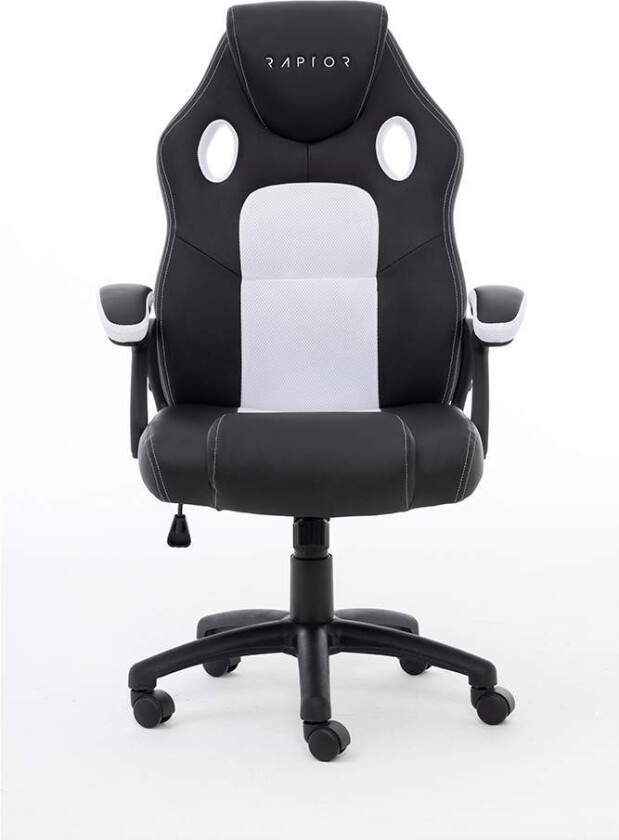 RAPTOR Gaming Chair GS-40 Compact, PU+stoff, Sort/Hvit