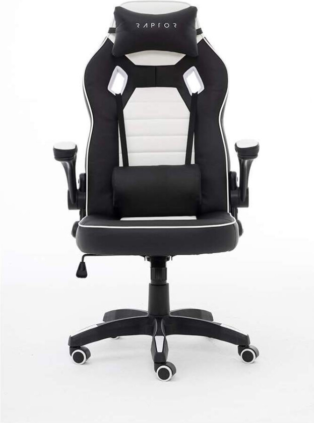 RAPTOR Gaming Chair GS-50 Full Size, PU+Foam, Svart/Hvit