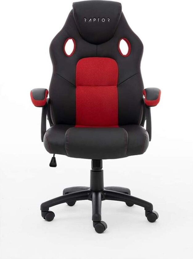 RAPTOR Gaming Chair GS-40 Compact, PU+stoff, Sort/Rød