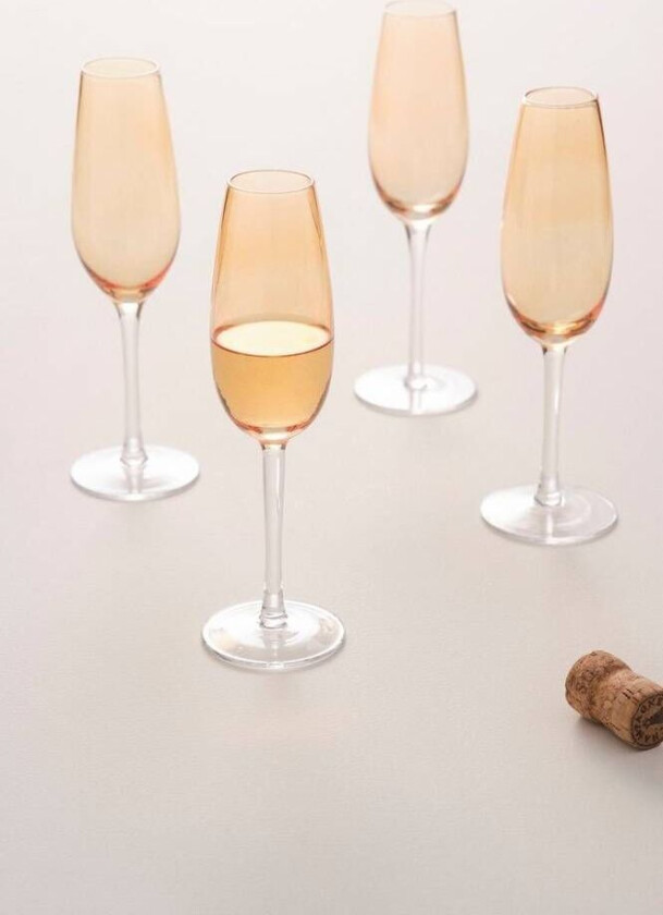champagneglass 4-pk Gul