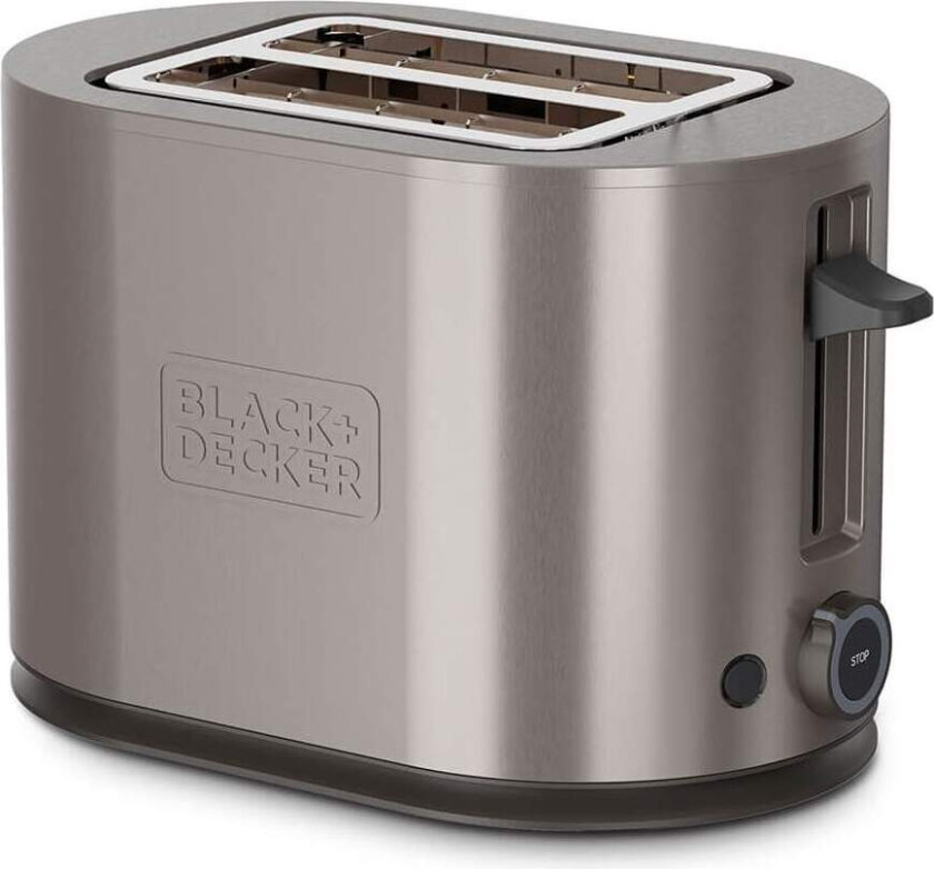 BLACK+DECKER Brødrister 2 spor rustfritt stål