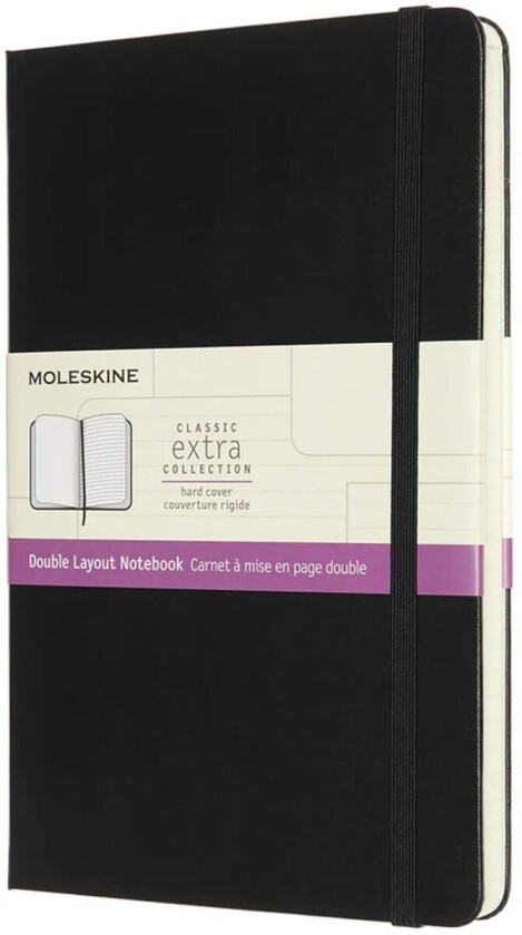 Notatbok Double Layout 13x21cm Sort