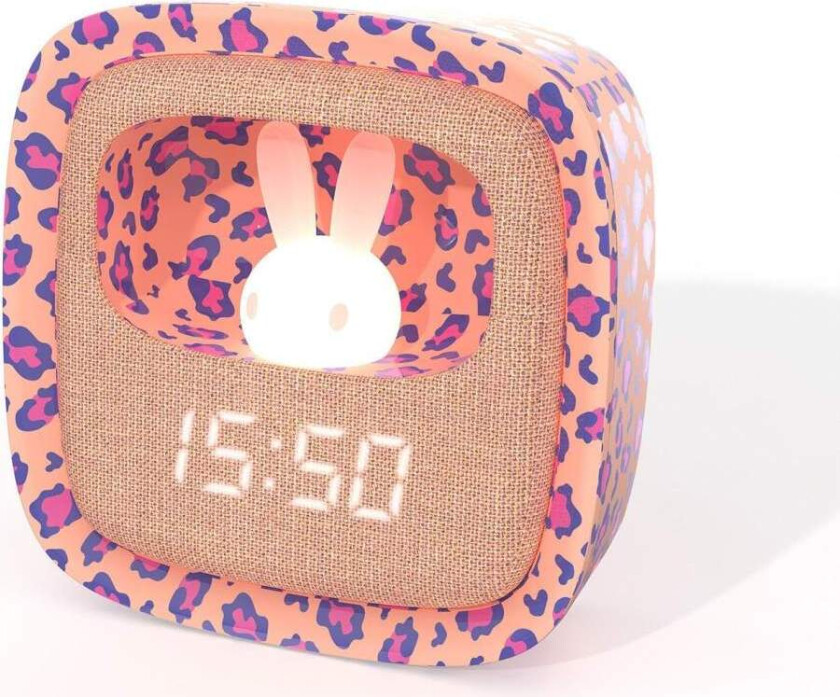 MOB Vekkerklokke med lys Billy Clock Leopard Rose