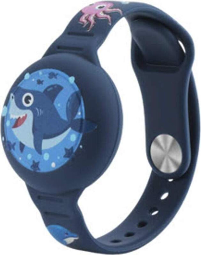 OFKOZ armbånd for Apple AirTag Kids Waterproof Shark/Blue