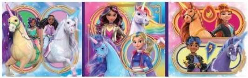 3x48 stk Puslespill Unicorn Academy