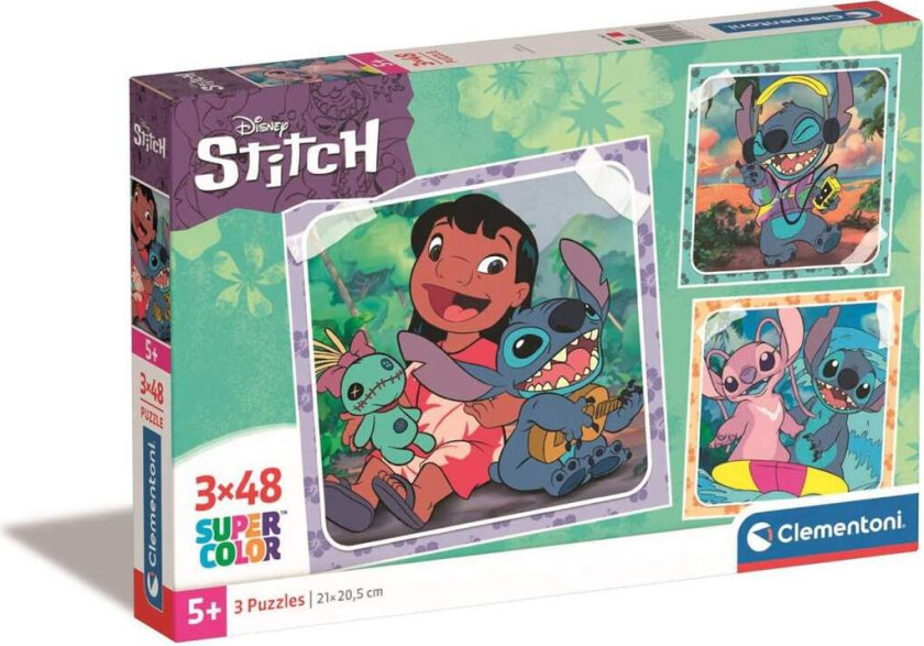 3x48 stk Puslespill Disney Stitch