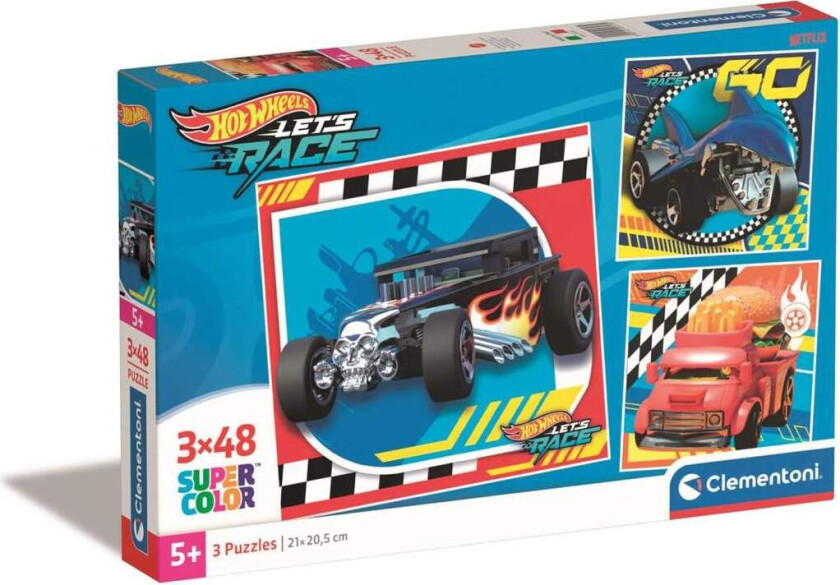 3x48 stk Puslespill Kids Hotwheels