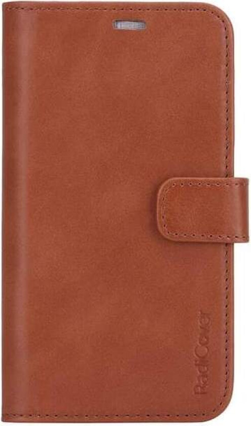 RADICOVER Strålebeskyttelse Mobilveske Skinn iPhone 12 / 12 Pro 2in1 magnetisk deksel Brun