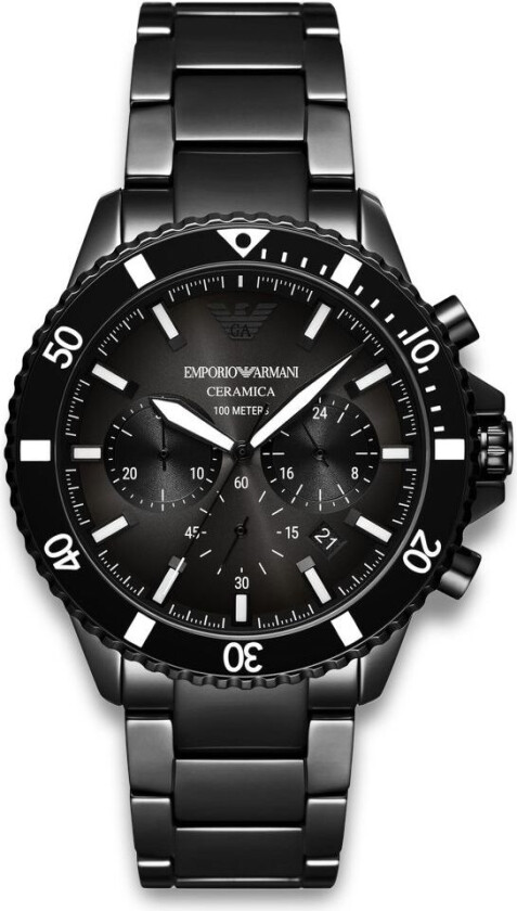 Emporio Armani World Explorer AR70010 - Kvarts - Sort - Herreklokker - Rustfritt stål - ledd m/pin - Mineral