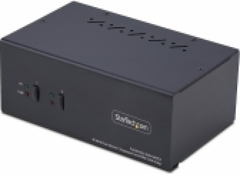 Bilde av 2-Port Dual-Monitor DisplayPort en HDMI KVM Switch, 4K 60Hz - KVM / lyd / USB-svitsj - 2 x KVM/lyd/USB - 1 lokalbruker - stasjonær - TAA-samsvar