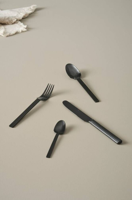 bestikksett 24 deler Matt black